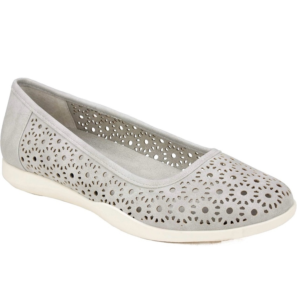 Cliffs‎ by White Mountain Gray Perforated Ballet Flats Sz 9.5